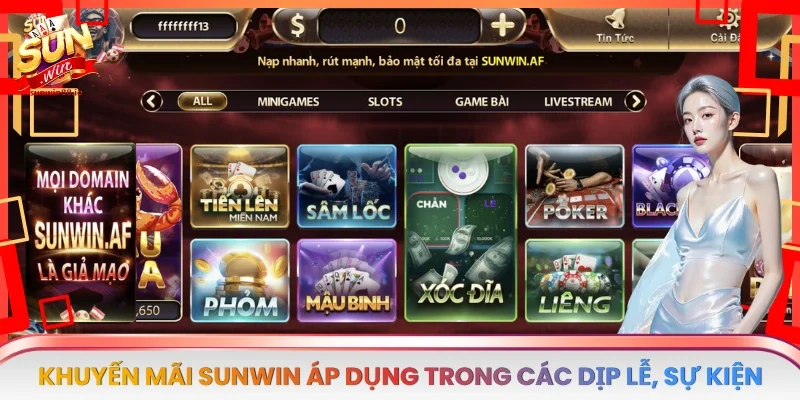 Khuyến mãi Sunwin áp dụng trong các dịp lễ, sự kiện
