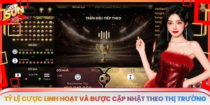 Tỷ lệ cược linh hoạt và được cập nhật theo thị trường